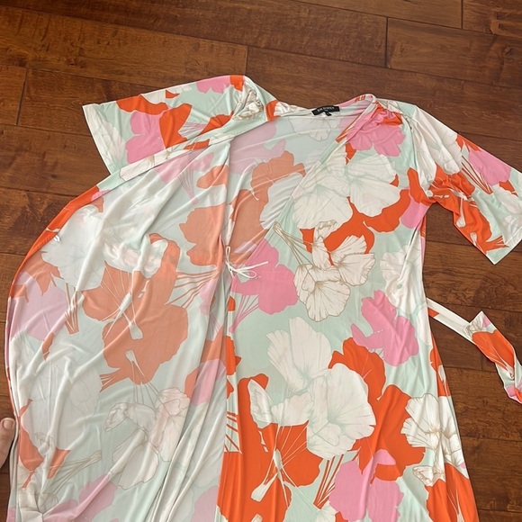 NWOT Ilse Jacobsen Green Lily Maxi Wrap Dress - Picture 10 of 13